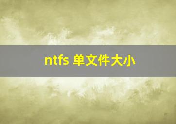 ntfs 单文件大小